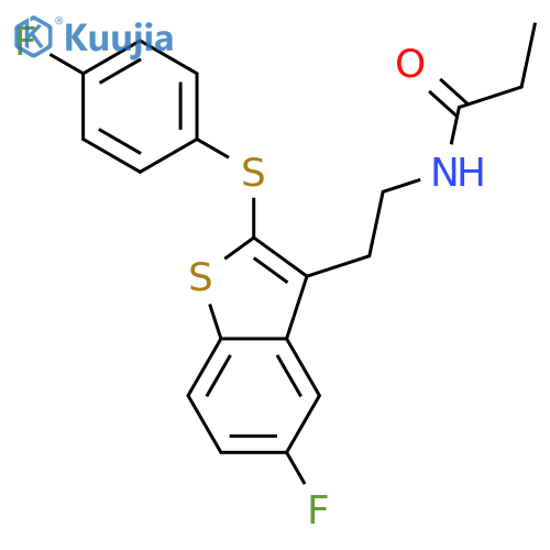 Propanamide, N-[2-[5-fluoro-2-[(4-fluorophenyl)thio]benzo[b]thien-3-yl]ethyl]- structure