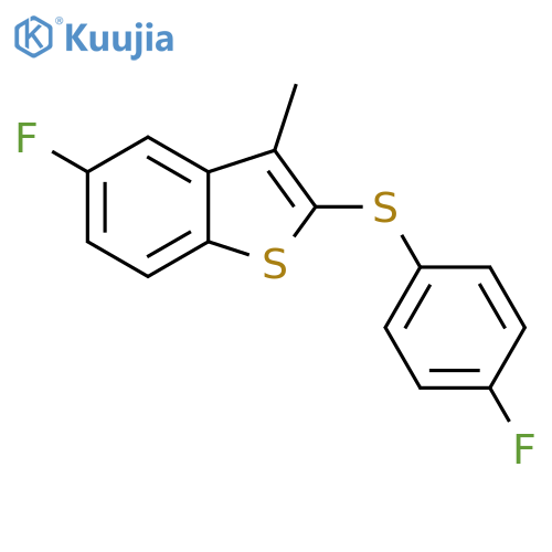 Benzo[b]thiophene, 5-fluoro-2-[(4-fluorophenyl)thio]-3-methyl- structure