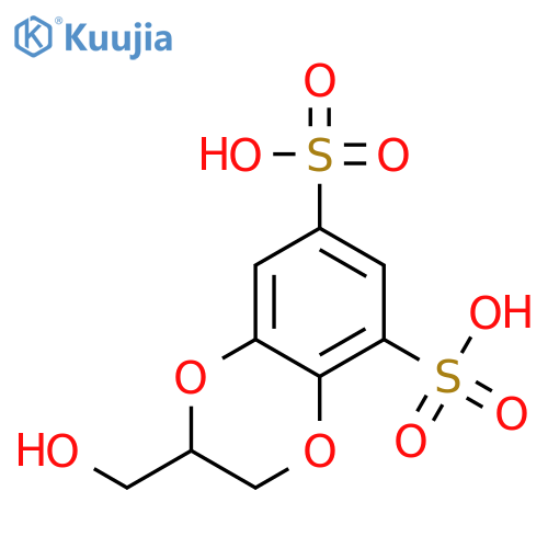1,4-Benzodioxin-5,7-disulfonic acid, 2,3-dihydro-2-(hydroxymethyl)- structure