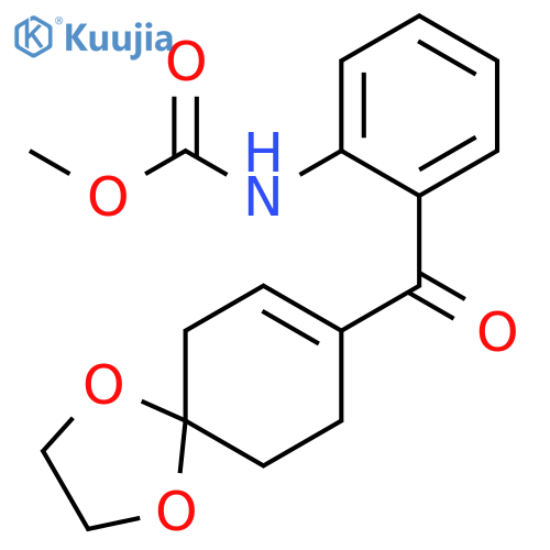 Carbamic acid, [2-(1,4-dioxaspiro[4.5]dec-7-en-8-ylcarbonyl)phenyl]-,methyl ester structure