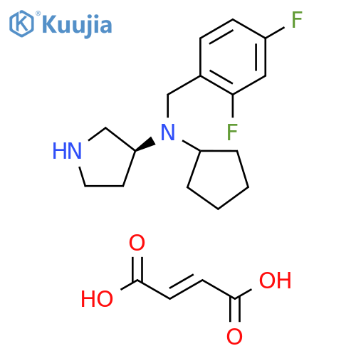 3-Pyrrolidinamine, N-cyclopentyl-N-[(2,4-difluorophenyl)methyl]-, (3S)-, (2E)-2-butenedioate (9CI) structure