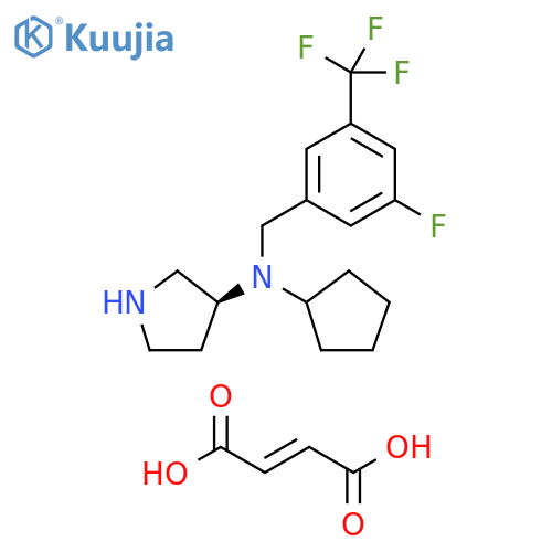 3-Pyrrolidinamine,N-cyclopentyl-N-[[3-fluoro-5-(trifluoromethyl)phenyl]methyl]-, (3S)-,(2E)-2-butenedioate structure