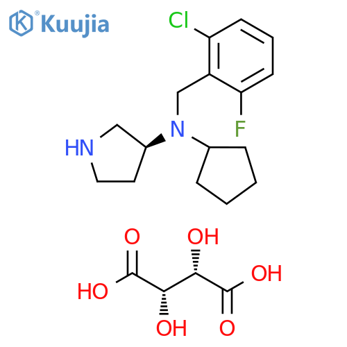 3-Pyrrolidinamine, N-[(2-chloro-6-fluorophenyl)methyl]-N-cyclopentyl-, (3S)-, (2S,3S)-2,3-dihydroxybutanedioate (9CI) structure