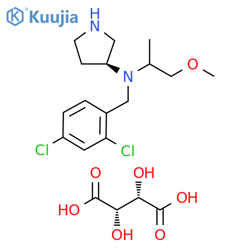 3-Pyrrolidinamine, N-[(2,4-dichlorophenyl)methyl]-N-(2-methoxy-1-methylethyl)-, (3S)-, (2S,3S)-2,3-dihydroxybutanedioate (9CI) structure
