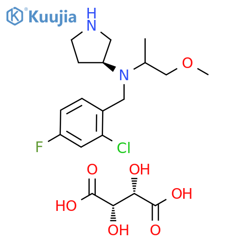 3-Pyrrolidinamine,N-[(2-chloro-4-fluorophenyl)methyl]-N-(2-methoxy-1-methylethyl)-, (3S)-,(2S,3S)-2,3-dihydroxybutanedioate structure