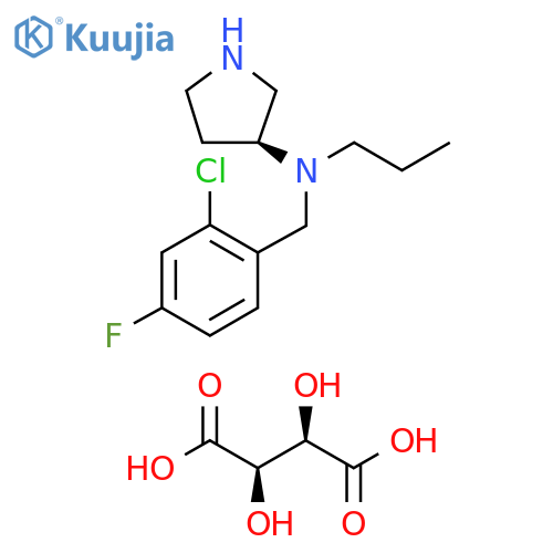 3-Pyrrolidinamine, N-[(2-chloro-4-fluorophenyl)methyl]-N-propyl-, (3S)-,(2R,3R)-2,3-dihydroxybutanedioate structure