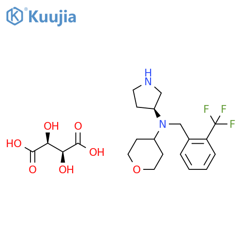 3-Pyrrolidinamine, N-(tetrahydro-2H-pyran-4-yl)-N-[[2-(trifluoromethyl)phenyl]methyl]-, (3S)-, (2S,3S)-2,3-dihydroxybutanedioate (2:1) (9CI) structure