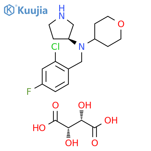 3-Pyrrolidinamine, N-[(2-chloro-4-fluorophenyl)methyl]-N-(tetrahydro-2H-pyran-4-yl)-, (3S)-, (2S,3S)-2,3-dihydroxybutanedioate (9CI) structure