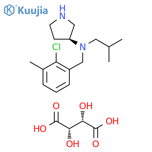 3-Pyrrolidinamine, N-[(2-chloro-3-methylphenyl)methyl]-N-(2-methylpropyl)-, (3S)-, (2S,3S)-2,3-dihydroxybutanedioate (9CI) structure