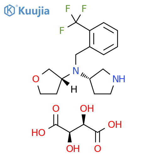 3-Pyrrolidinamine, N-[(3R)-tetrahydro-3-furanyl]-N-[[2-(trifluoromethyl)phenyl]methyl]-, (3S)-, (2R,3R)-2,3-dihydroxybutanedioate (9CI) structure