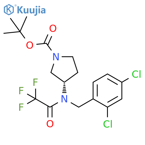 1-Pyrrolidinecarboxylic acid, 3-[[(2,4-dichlorophenyl)methyl](2,2,2-trifluoroacetyl)amino]-, 1,1-dimethylethyl ester, (3S)- structure
