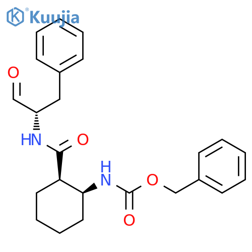Carbamic acid,[(1S,2R)-2-[[[(1S)-1-formyl-2-phenylethyl]amino]carbonyl]cyclohexyl]-,phenylmethyl ester structure