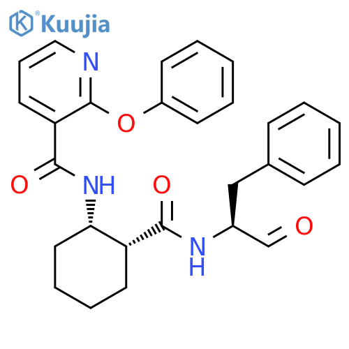 3-Pyridinecarboxamide, N-[(1S,2R)-2-[[[(1S)-1-formyl-2-phenylethyl]amino]carbonyl]cyclohexyl]-2-phenoxy- structure