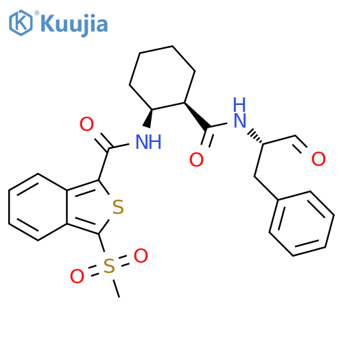 Benzo[c]thiophene-1-carboxamide,N-[(1S,2R)-2-[[[(1S)-1-formyl-2-phenylethyl]amino]carbonyl]cyclohexyl]-3-(methylsulfonyl)- structure