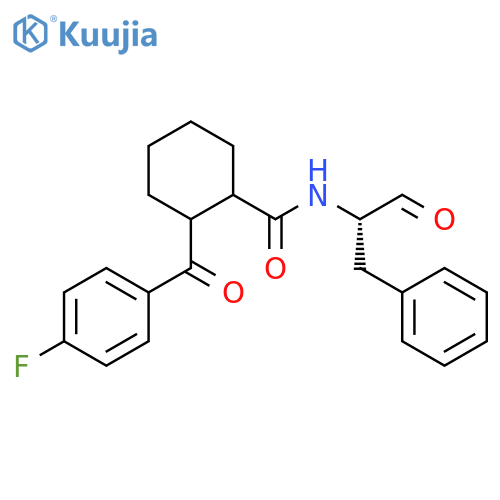 Cyclohexanecarboxamide, 2-(4-fluorobenzoyl)-N-[(1S)-1-formyl-2-phenylethyl]- structure