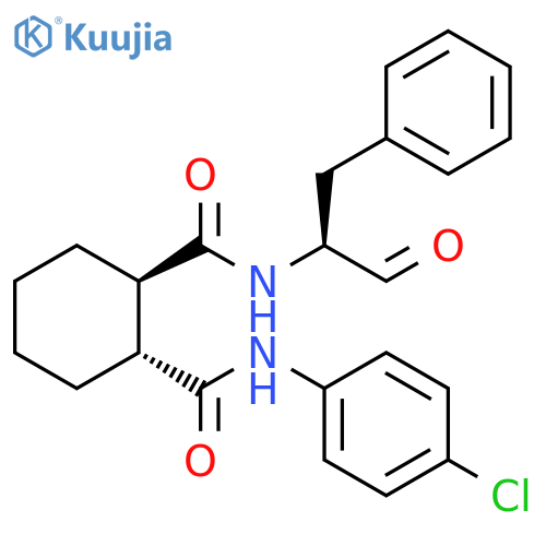 1,2-Cyclohexanedicarboxamide, N1-(4-chlorophenyl)-N2-[(1S)-1-formyl-2-phenylethyl]-, (1R,2R)- structure