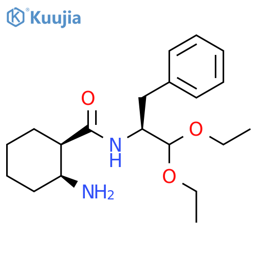 Cyclohexanecarboxamide, 2-amino-N-[(1S)-2,2-diethoxy-1-(phenylmethyl)ethyl]-, (1R,2S)- structure