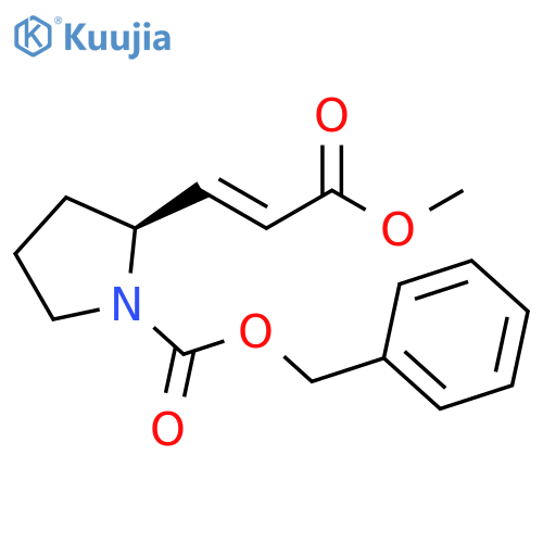 1-Pyrrolidinecarboxylic acid, 2-[(1E)-3-methoxy-3-oxo-1-propen-1-yl]-, phenylmethyl ester, (2S)- structure