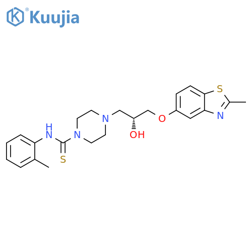 1-Piperazinecarbothioamide, 4-[(2R)-2-hydroxy-3-[(2-methyl-5-benzothiazolyl)oxy]propyl]-N-(2-methylphenyl)- structure