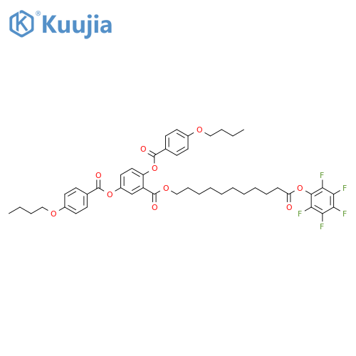 Benzoic acid, 2,5-bis[(4-butoxybenzoyl)oxy]-, 11-oxo-11-(2,3,4,5,6-pentafluorophenoxy)undecyl ester structure