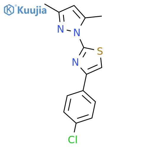 4-(4-chlorophenyl)-2-(3,5-dimethyl-1H-pyrazol-1-yl)-1,3-thiazole structure
