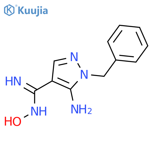 1H-Pyrazole-4-carboximidamide, 5-amino-N-hydroxy-1-(phenylmethyl)- structure