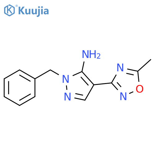 1H-Pyrazol-5-amine,4-(5-methyl-1,2,4-oxadiazol-3-yl)-1-(phenylmethyl)- structure