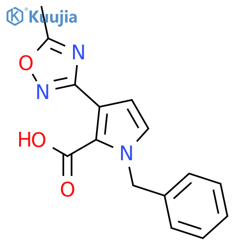 1-Benzyl-3-(5-methyl-1,2,4-oxadiazol-3-yl)-1H-pyrrole-2-carboxylic acid structure