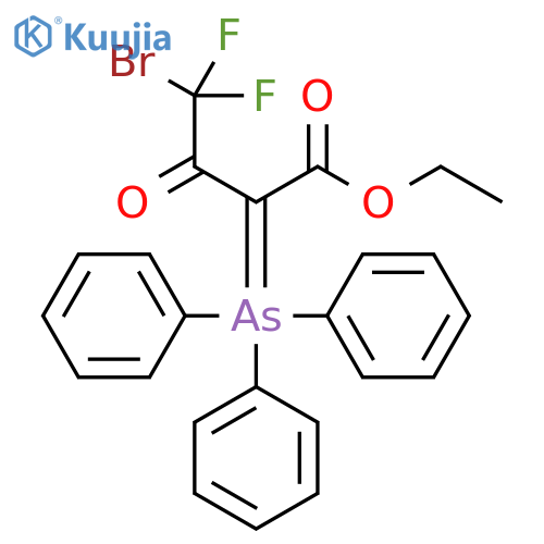 Butanoic acid, 4-bromo-4,4-difluoro-3-oxo-2-(triphenylarsoranylidene)-,ethyl ester structure