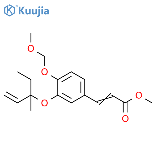 2-Propenoic acid,3-[3-[(1-ethyl-1-methyl-2-propenyl)oxy]-4-(methoxymethoxy)phenyl]-,methyl ester structure