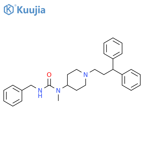 Urea, N-[1-(3,3-diphenylpropyl)-4-piperidinyl]-N-methyl-N'-(phenylmethyl)- structure