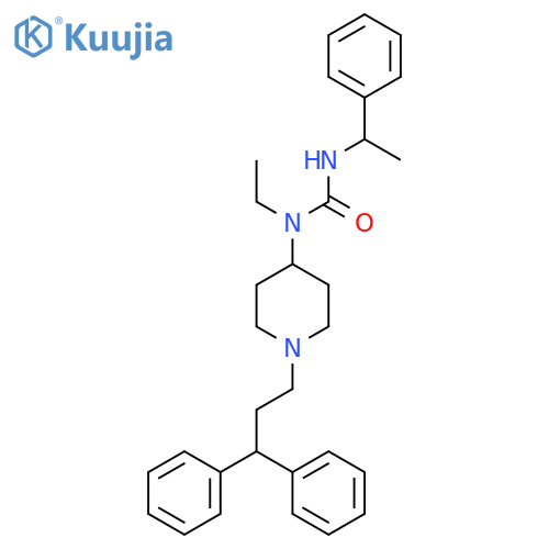 Urea, N-[1-(3,3-diphenylpropyl)-4-piperidinyl]-N-ethyl-N'-(1-phenylethyl)- structure