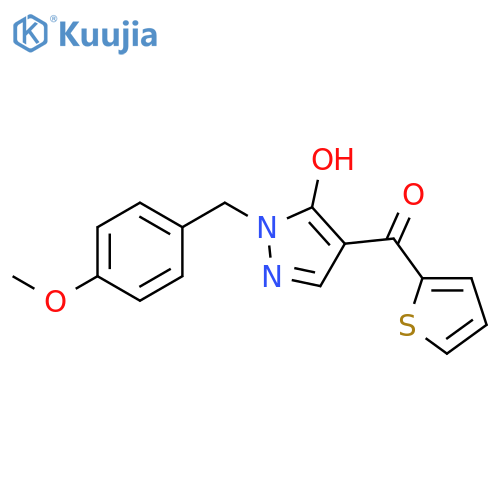 Methanone, [5-hydroxy-1-[(4-methoxyphenyl)methyl]-1H-pyrazol-4-yl]-2-thienyl- structure