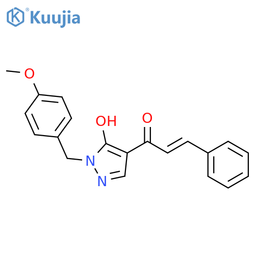2-Propen-1-one, 1-[5-hydroxy-1-[(4-methoxyphenyl)methyl]-1H-pyrazol-4-yl]-3-phenyl-, (2E)- structure