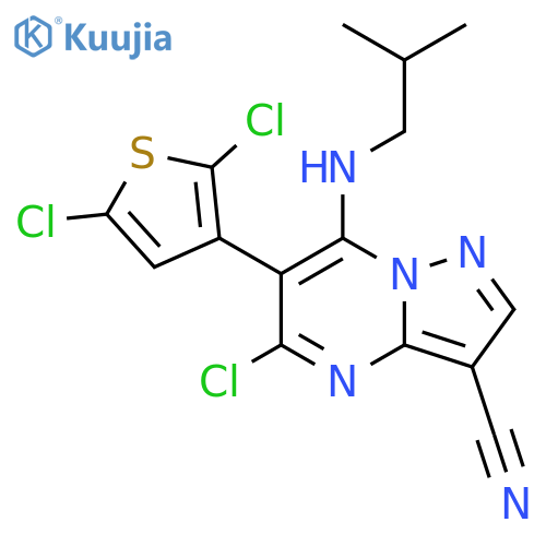 Pyrazolo[1,5-a]pyrimidine-3-carbonitrile,5-chloro-6-(2,5-dichloro-3-thienyl)-7-[(2-methylpropyl)amino]- structure