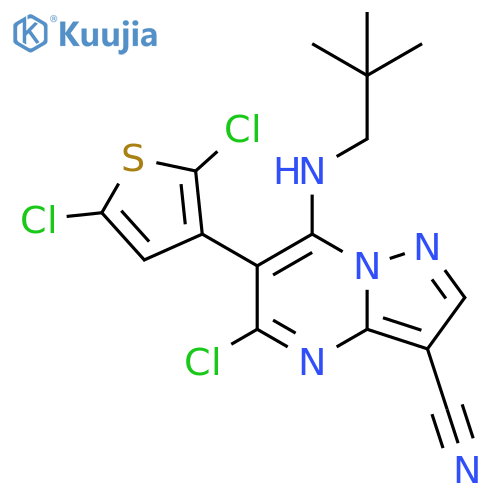 Pyrazolo[1,5-a]pyrimidine-3-carbonitrile,5-chloro-6-(2,5-dichloro-3-thienyl)-7-[(2,2-dimethylpropyl)amino]- structure