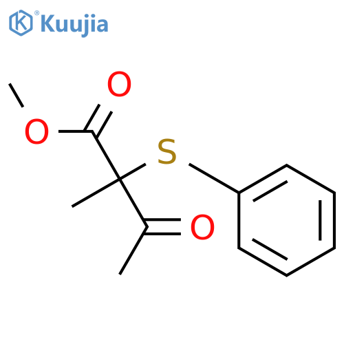 Butanoic acid, 2-methyl-3-oxo-2-(phenylthio)-, methyl ester structure