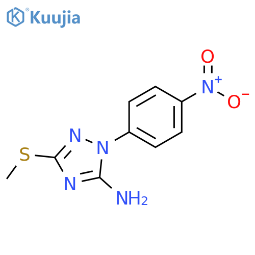 1H-1,2,4-Triazol-5-amine, 3-(methylthio)-1-(4-nitrophenyl)- structure