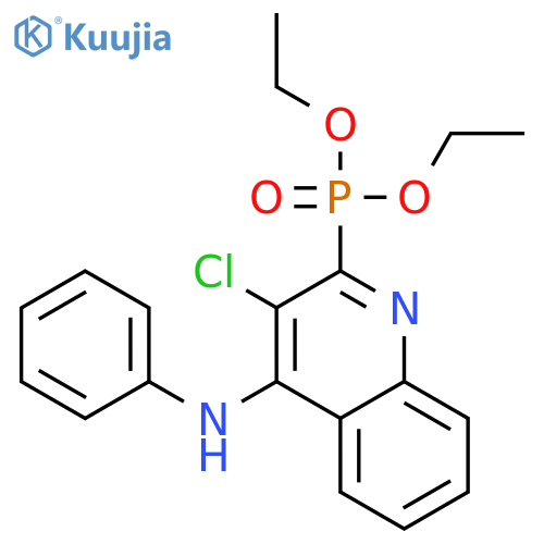 PHOSPHONIC ACID, [3-CHLORO-4-(PHENYLAMINO)-2-QUINOLINYL]-, DIETHYL ESTER structure