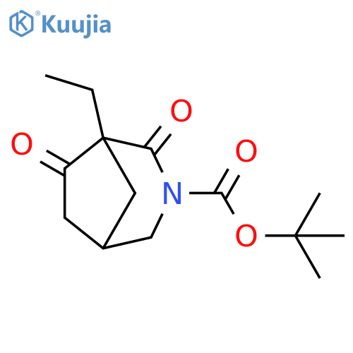 3-Azabicyclo[3.2.1]octane-3-carboxylic acid, 1-ethyl-2,7-dioxo-,1,1-dimethylethyl ester structure