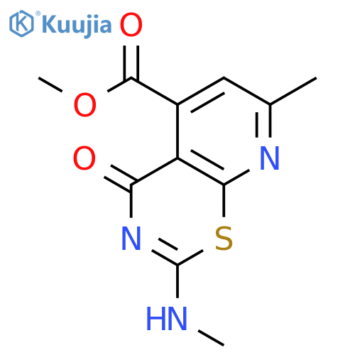 methyl 7-methyl-2-(methylamino)-4-oxo-4H-pyrido[3,2-e][1,3]thiazine-5-carboxylate structure