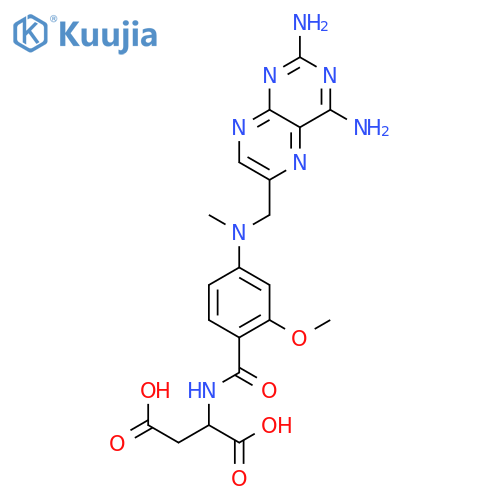 N-[(4-{[(2,4-diaminopteridin-6-yl)methyl](methyl)amino}-2-methoxyphenyl)carbonyl]-L-aspartic acid structure