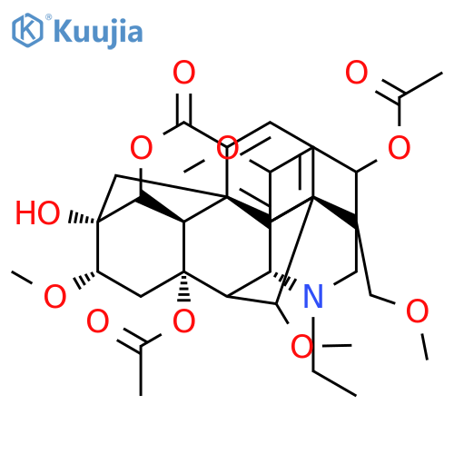 (16beta)-3,8-bis(acetyloxy)-20-ethyl-13-hydroxy-1,6,16-trimethoxy-4-(methoxymethyl)aconitan-14-yl benzoate structure