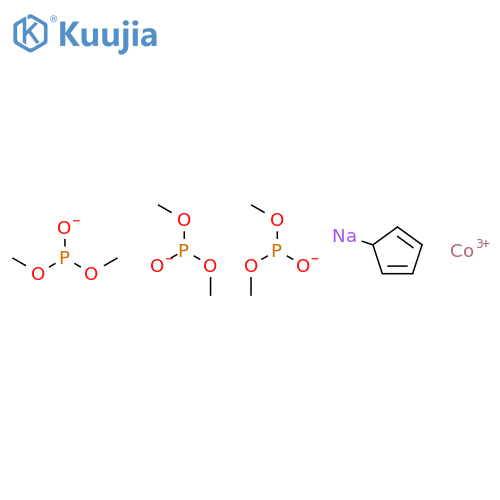 Sodium (η5-Cyclopentadienyl)tris(dimethyl phosphito)cobaltate(1-) structure