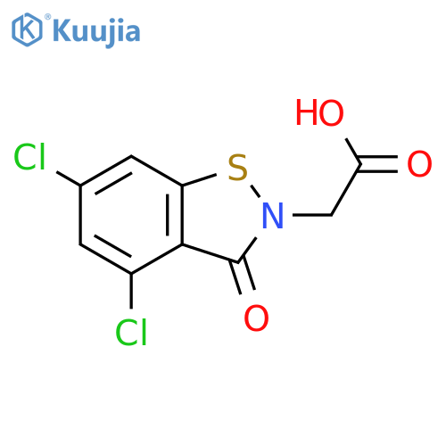1,2-Benzisothiazole-2(3H)-acetic acid, 4,6-dichloro-3-oxo- structure