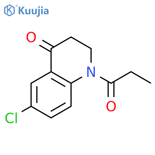 4(1H)-Quinolinone, 6-chloro-2,3-dihydro-1-(1-oxopropyl)- structure