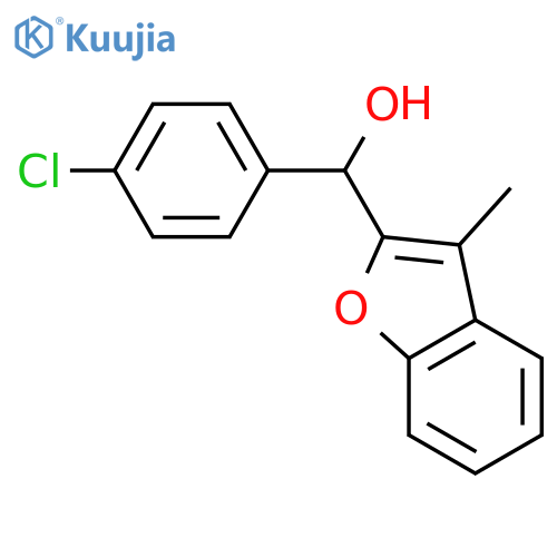 (4-chlorophenyl)(3-methyl-1-benzofuran-2-yl)methanol structure