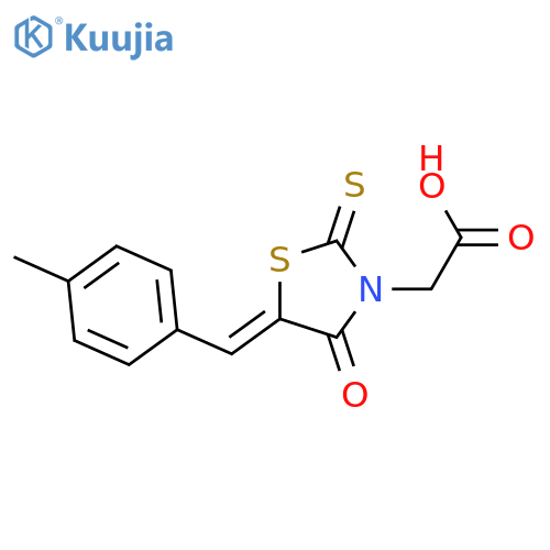 2-(5Z)-5-(4-methylphenyl)methylidene-4-oxo-2-sulfanylidene-1,3-thiazolidin-3-ylacetic acid structure