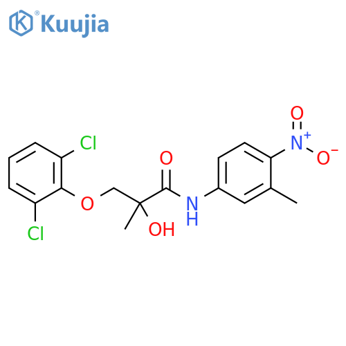 Propanamide, 3-(2,6-dichlorophenoxy)-2-hydroxy-2-methyl-N-(3-methyl-4-nitrophenyl)- structure