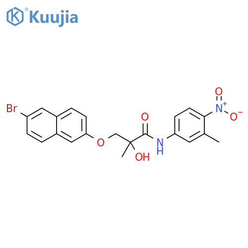 Propanamide, 3-[(6-bromo-2-naphthalenyl)oxy]-2-hydroxy-2-methyl-N-(3-methyl-4-nitrophenyl)- structure